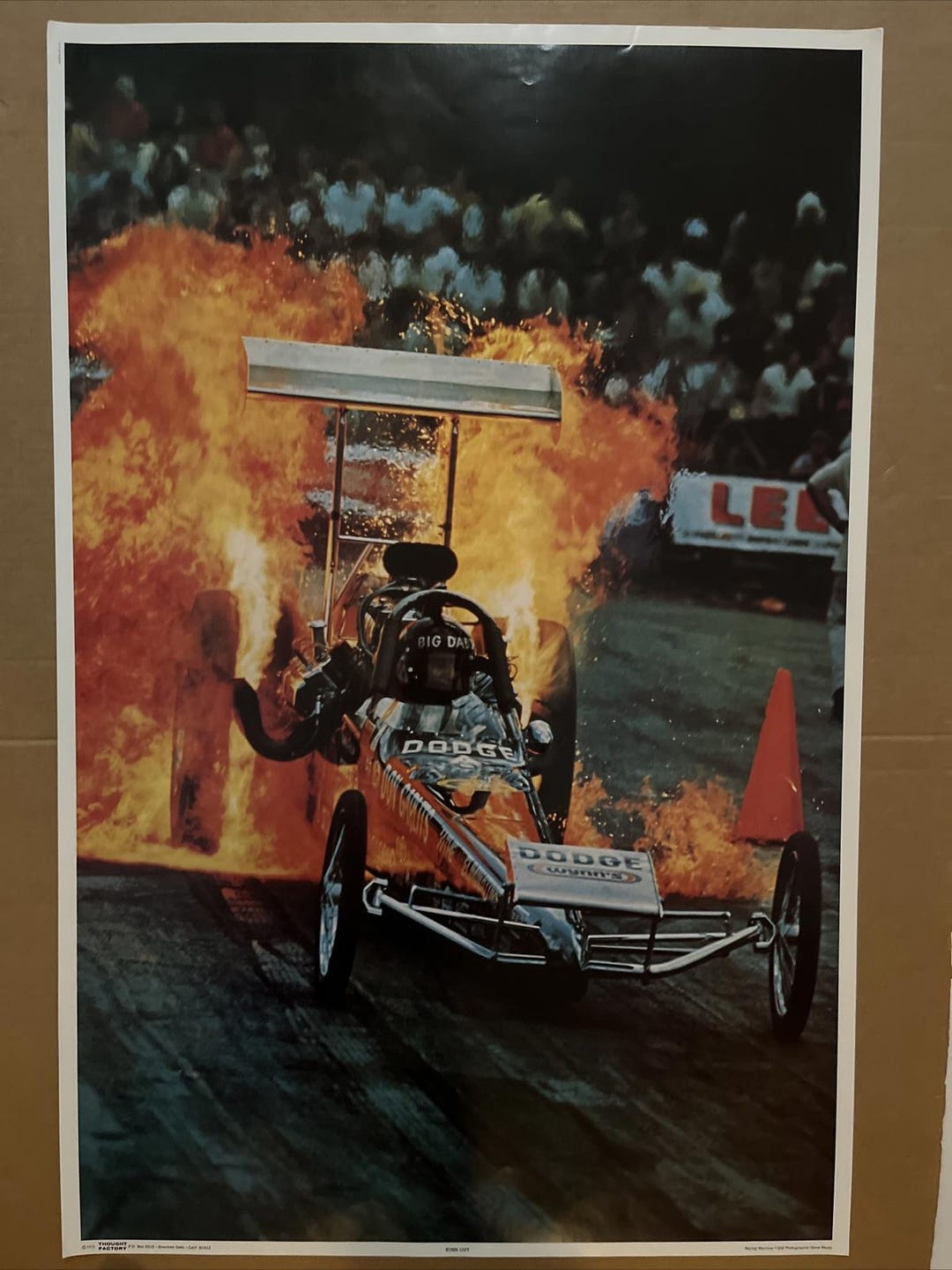 Burn Out Vintage Poster Drag Race Fire Big Daddy 1972 Racing Cars ...