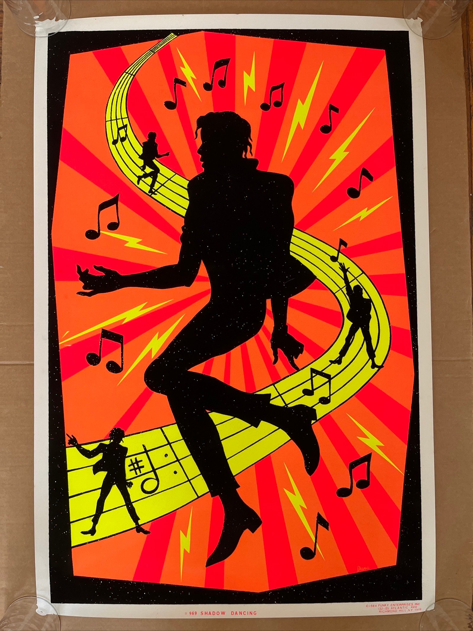 Shadow Dancing Vintage Black Light Poster Michael Jackson Velvet