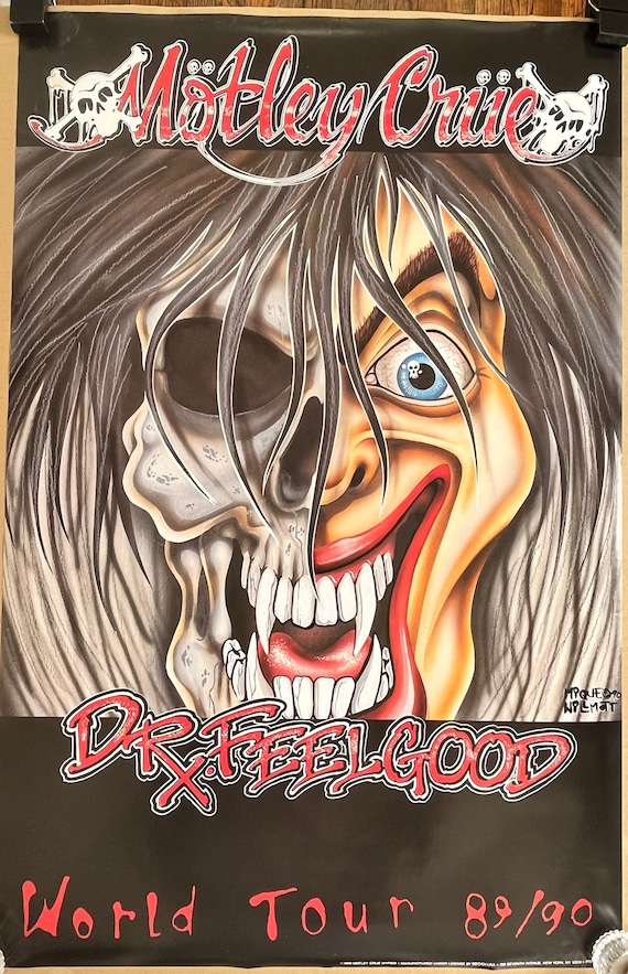 Vintage Original Poster Motley Crew Dr Feel Good Tour 1989/90
