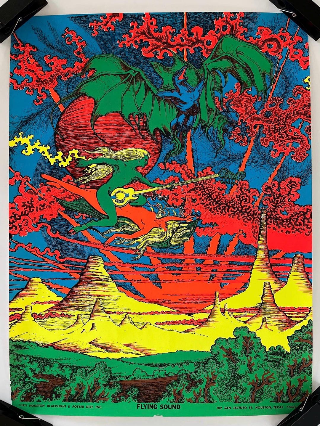 Original Vintage 1971 70s Psychedelic Flying Siubd Black