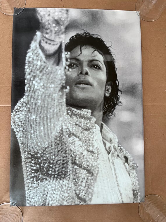 Michael Jackson Vintage Poster Grammy Performance Glitter 1980s