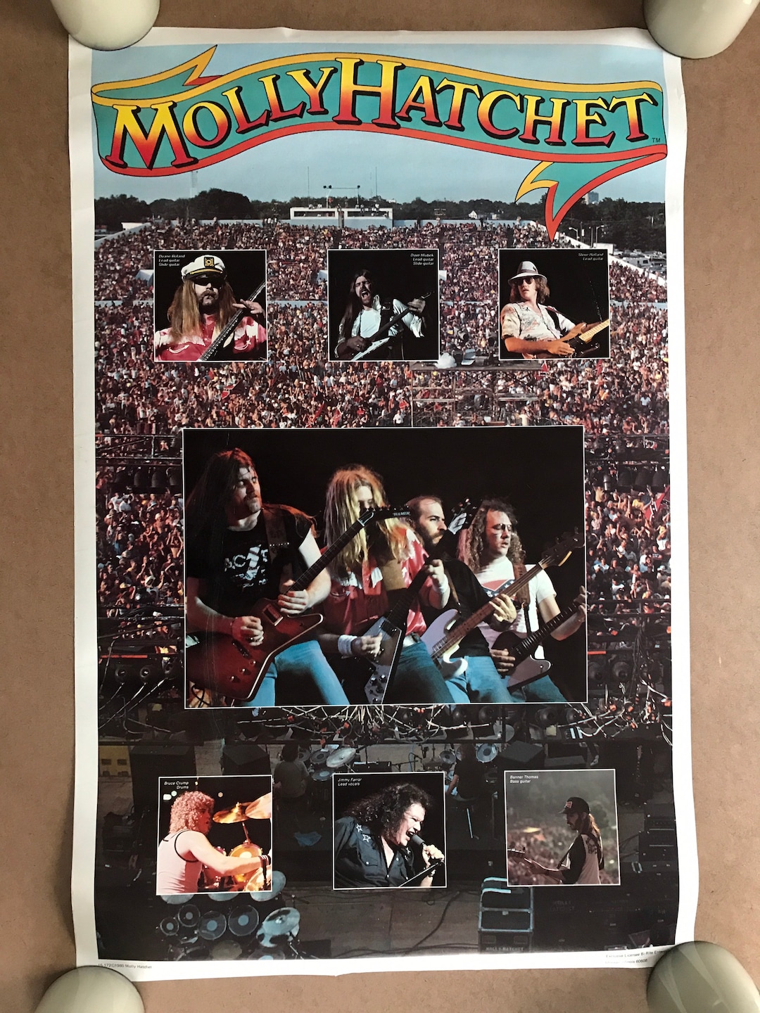 Vintage Original 1980s Molly Hatchet Collage Poster 1980 Rock Music — free download