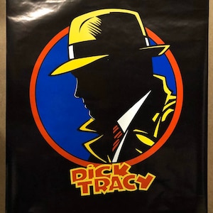 Dick Tracy Original Vintage Cartel Película Memorabilia Warren Beatty 1990's Promo