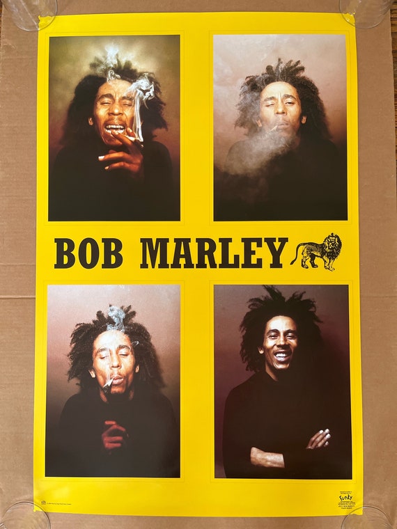 Bob Marley Four Heads Smoking Joint Weed 2004 Print Reggae