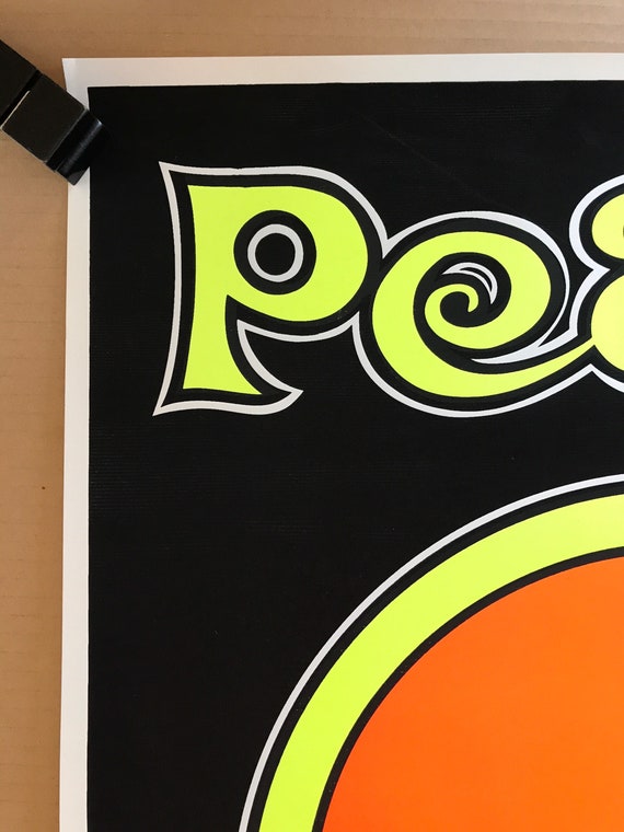 Vintage Original 1969 Peace Please Blacklight Poster 1960s Antiwar