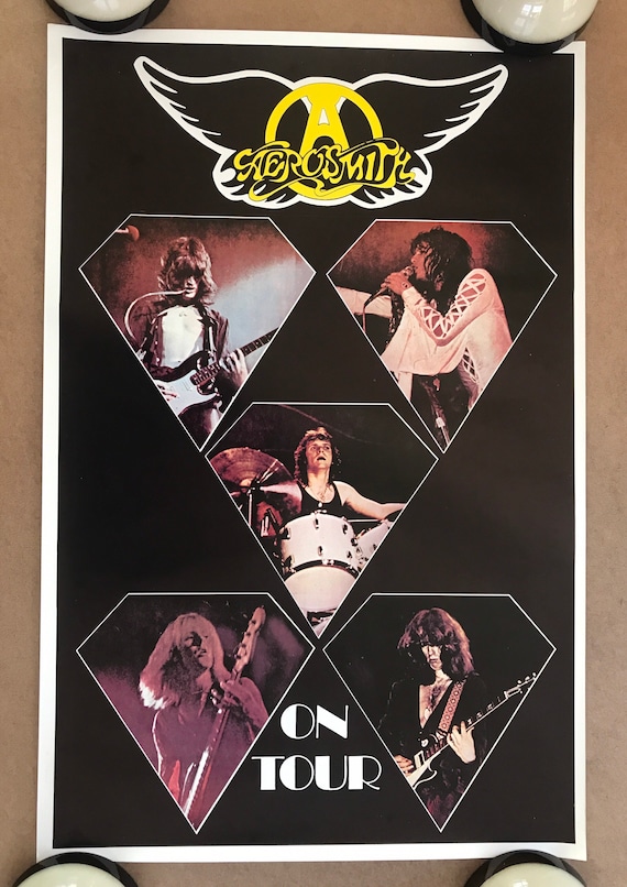 Vintage Original 1980s Aerosmith on Tour Poster Music Memorabilia