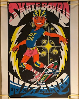 Original Vintage Blacklight Poster Skateboard Wizard - Etsy