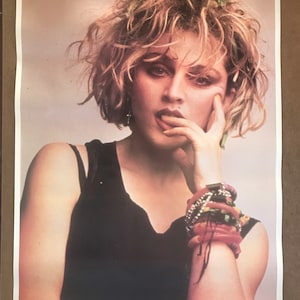 Vintage original 1980s Madonna pinup poster Like a Virgin music memorabilia