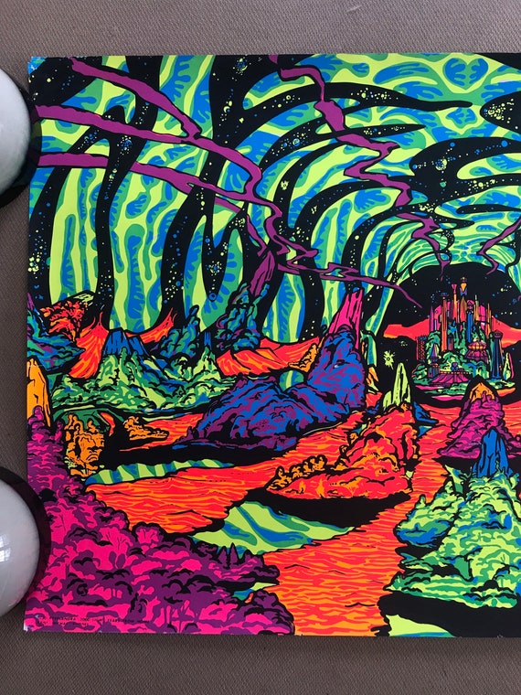 Vintage Original 1970s 2000 Light Years From Home Blacklight