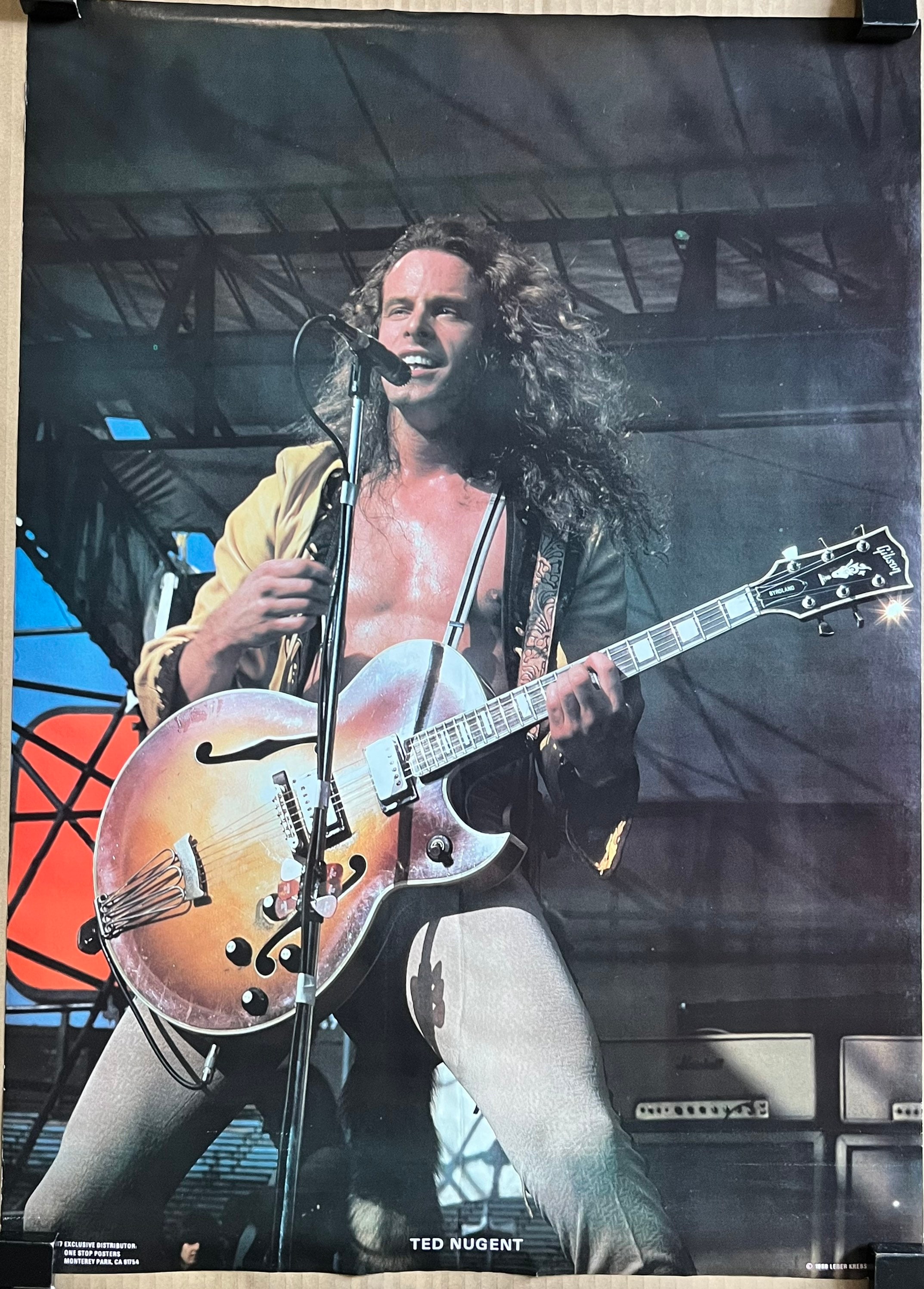 Vintage Original Poster Ted Nugent 1980 Guitar Concert Photo
