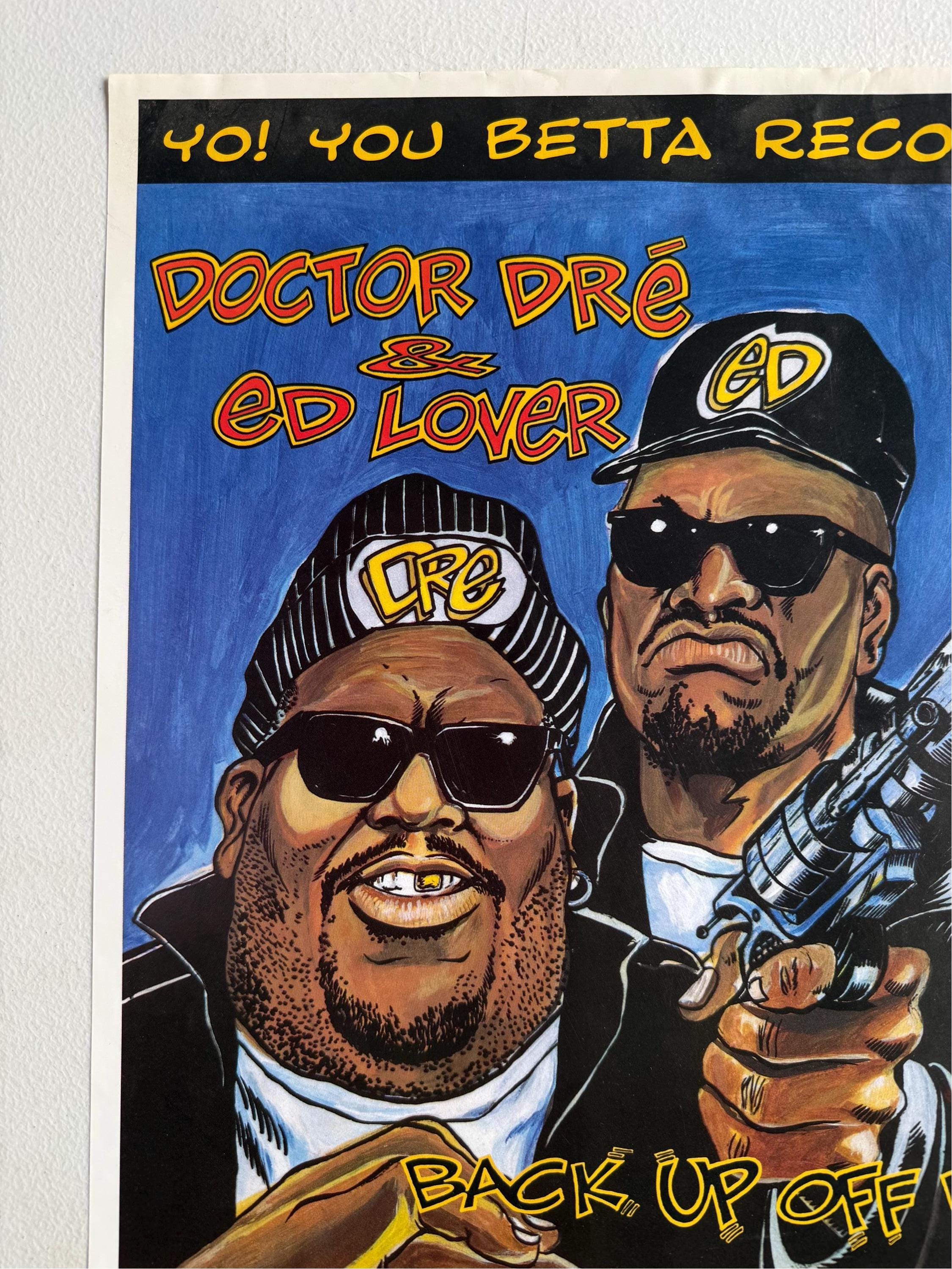 【激レア】90's Dr. Dre ヴィンテージ ポスター ラップ ヒップホップ ドクター・ドレーとエド・ラヴァーの「Back Up Off Me」ヴィンテージ