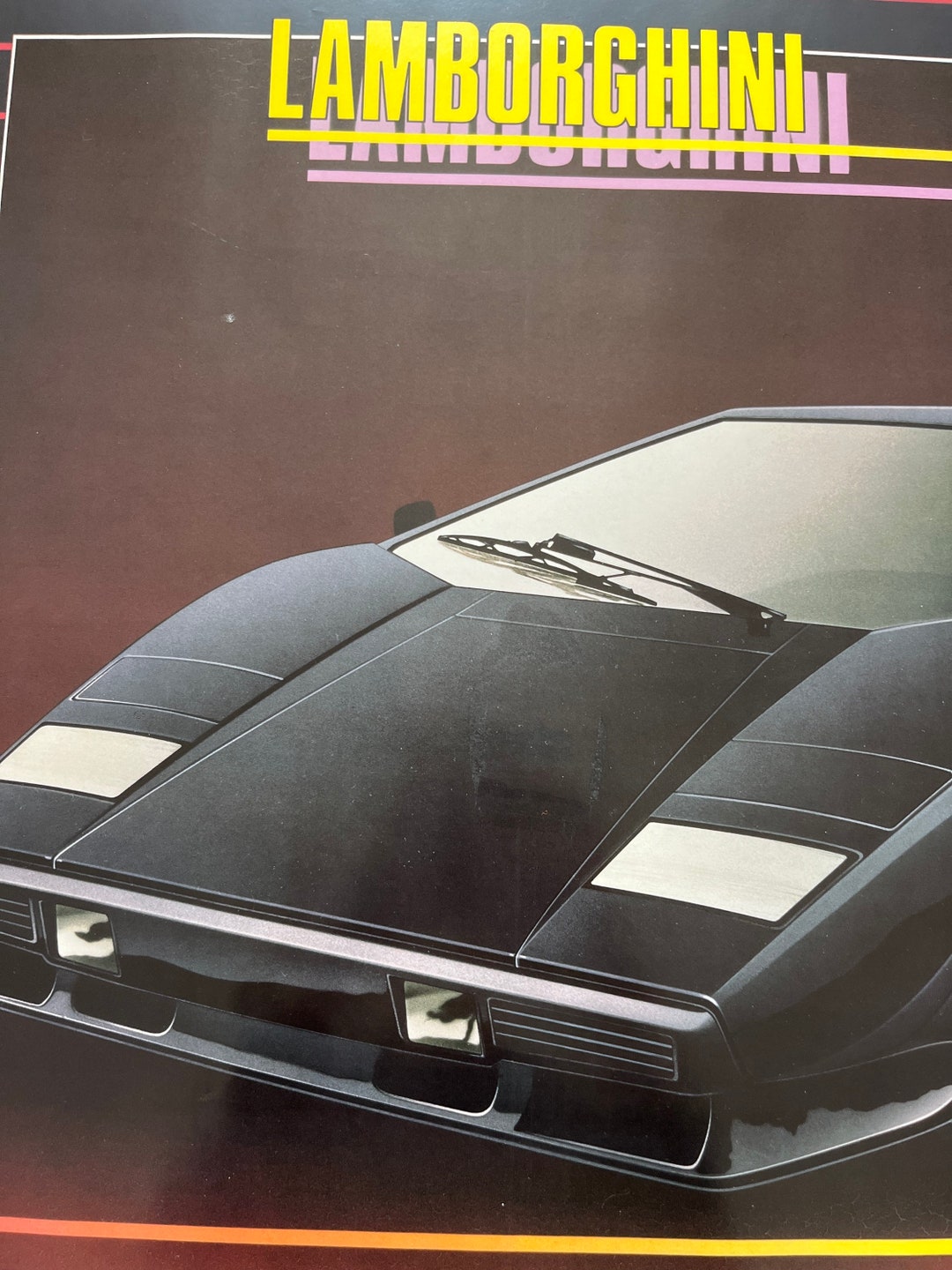 Countach Vintage Poster Sports Car Etsy