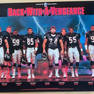 Original de vuelta con una venganza Chicago lleva 1987 NFL Cartel de fútbol americano