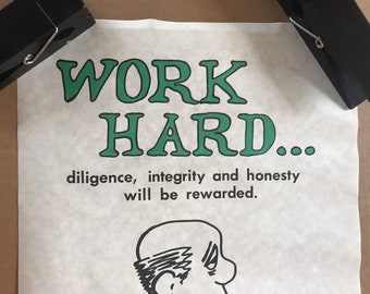 STRUGGLE FOR PRIDE「HONESTY」ポスター Vintage Original 1978 Work Hard Poster Diligence Integrity Honesty