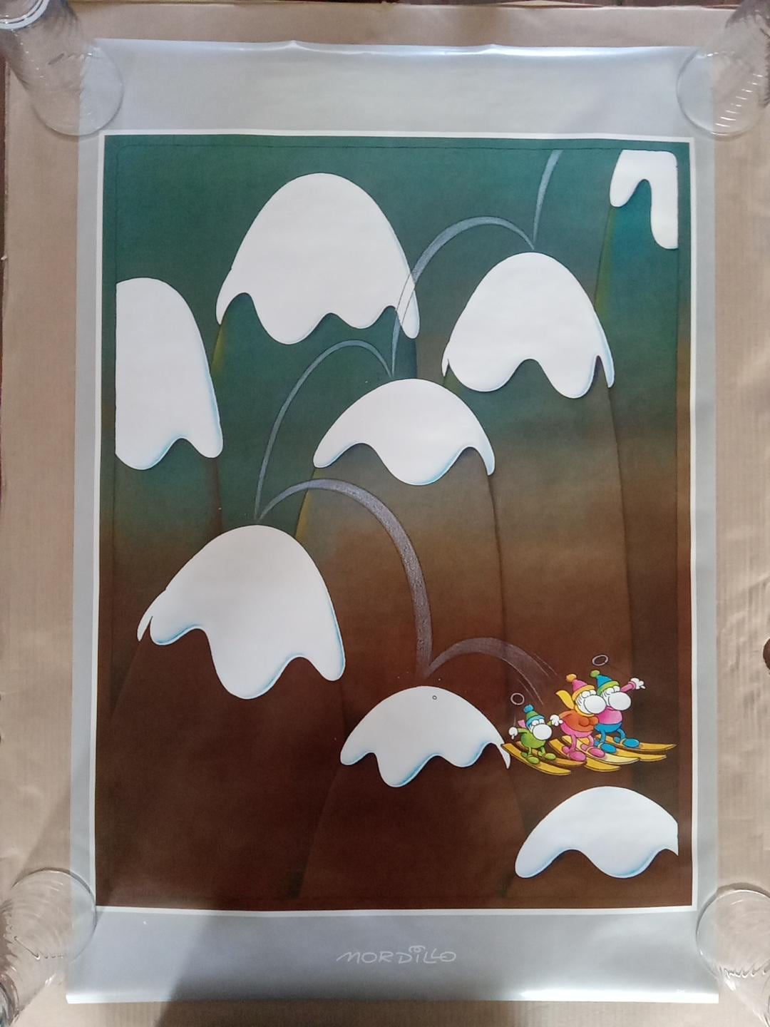 Mordillo Vintage Poster Skiing Characters Ski Cartoon Animation - Etsy