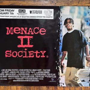 Póster vintage de la película "Amenaza II: La Sociedad", 1993, película original de gánsteres.