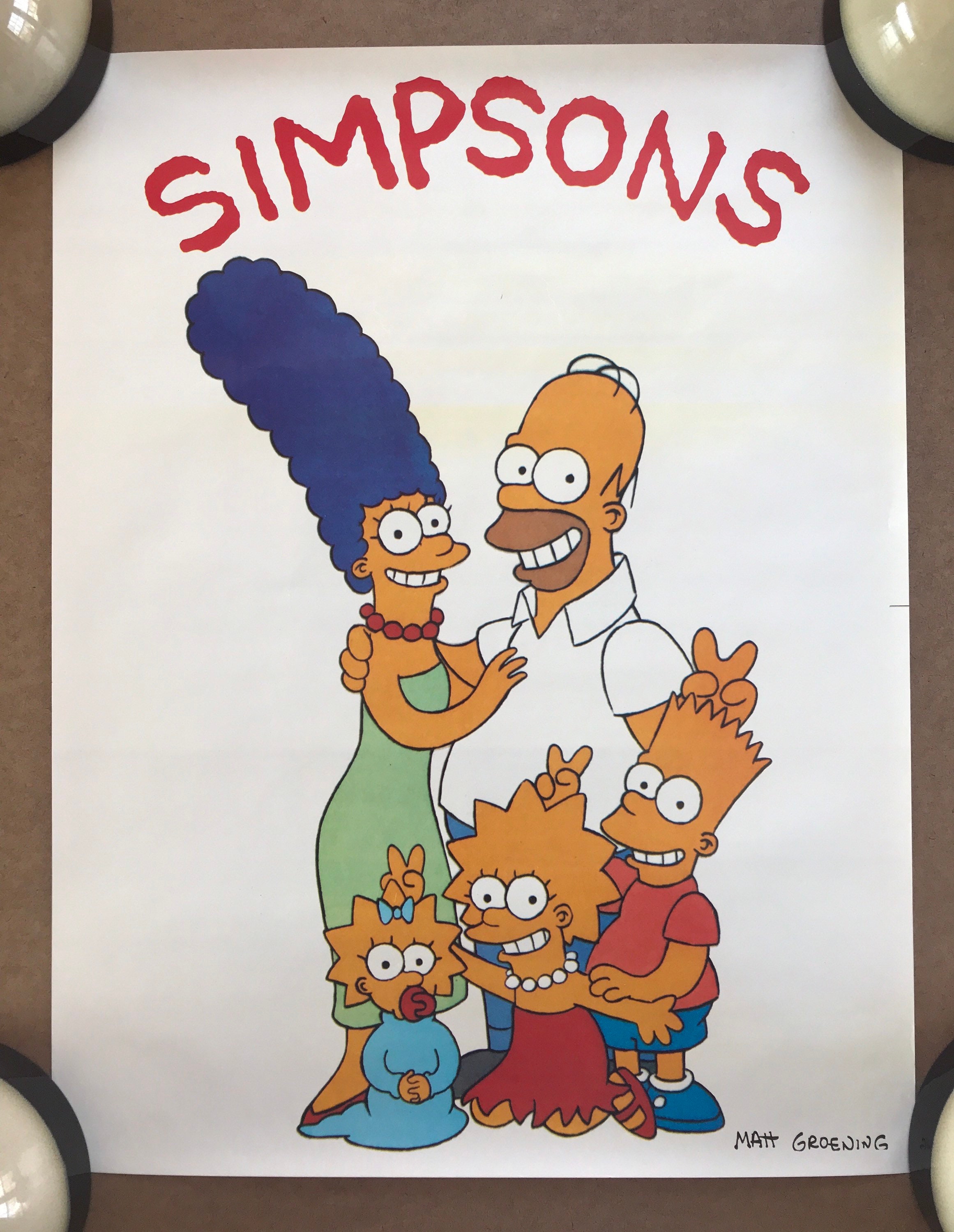 ヴィンテージ オリジナル 1990 年代 ザ・シンプソンズ ピンナップ