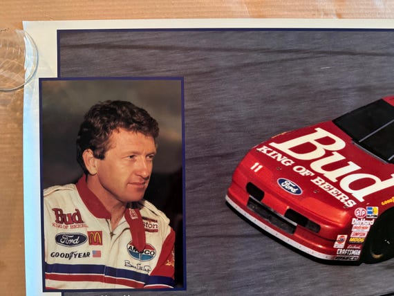 Bill Elliot Vintage Poster NASCAR Race Car Racing Car Bud