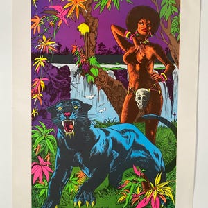 Vintage Blacklight Panther Poster - Etsy