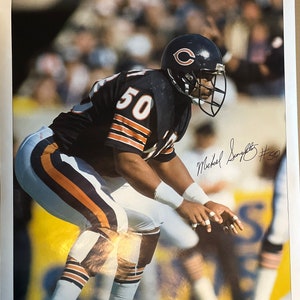 Vintage Original Mike Singletary Chicago Bears Super Bowl 1985 Póster de fútbol americano de la NFL