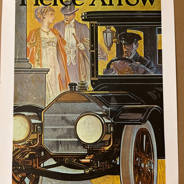 the pierce arrow vintage poster retro style 1970s car