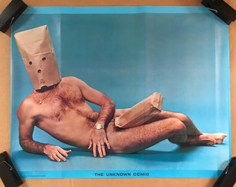 Vintage original 1978 unknown comic Poster risqué sexy male pinup