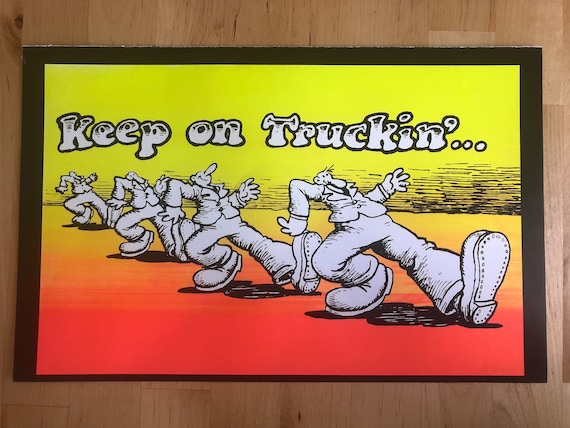 Keep on Truckin Blacklight Poster Love Pin-up Print Double