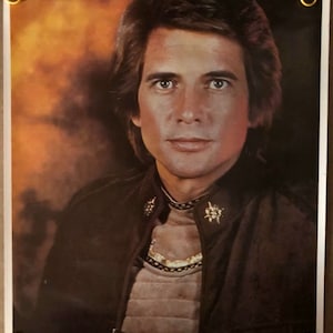 Cartel vintage original Battlestar Galactica Starbuck TV recuerdos de televisión