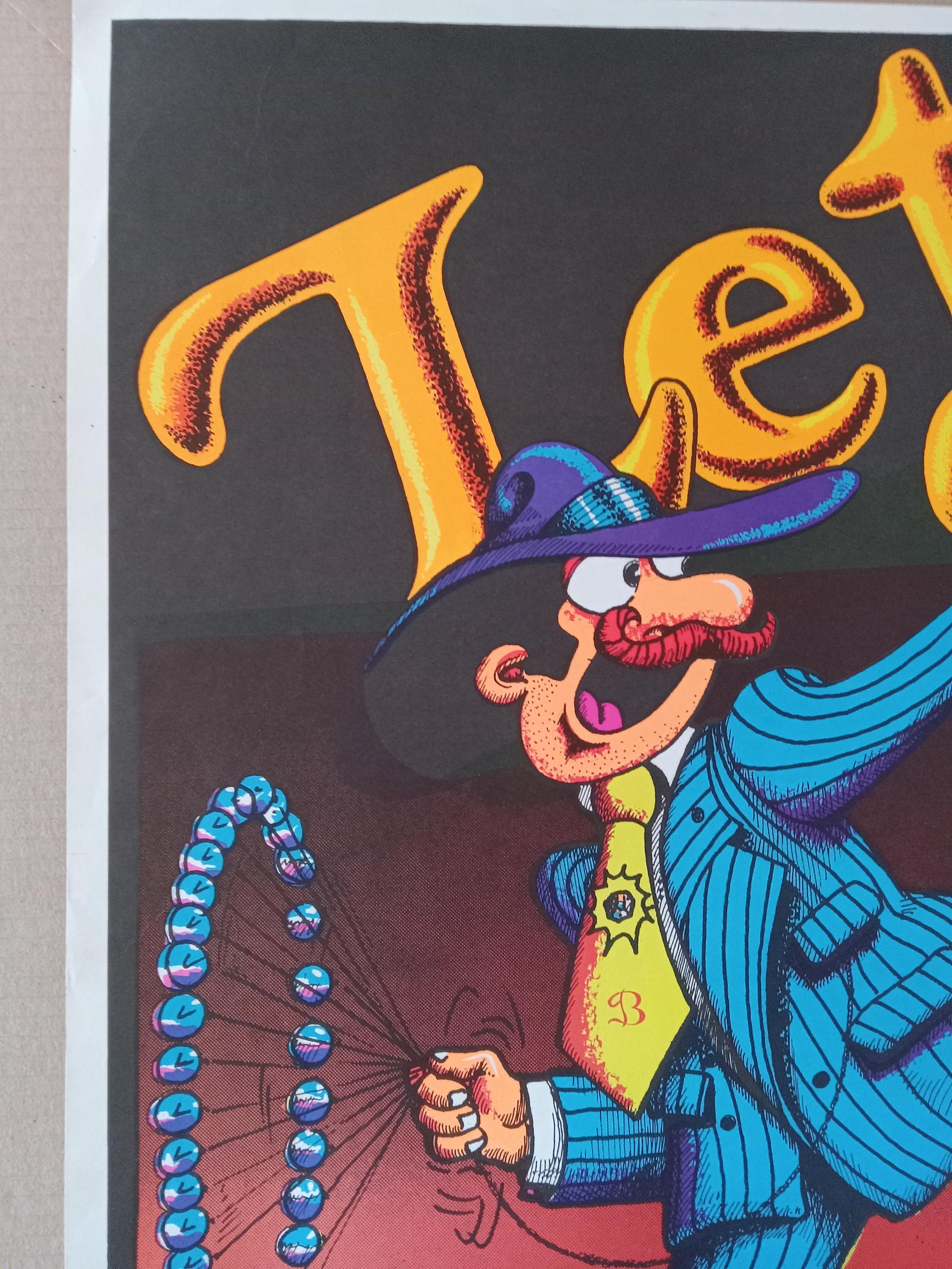 Vintage Original 1972 Let's Boogie Poster B Hofmann 70s Blacklight