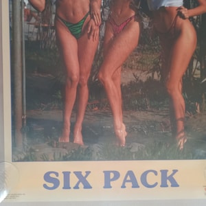 Póster original de la década de 1980, paquete de seis, 3249, modelos de trajes de baño en bikini con estilo, escena de playa