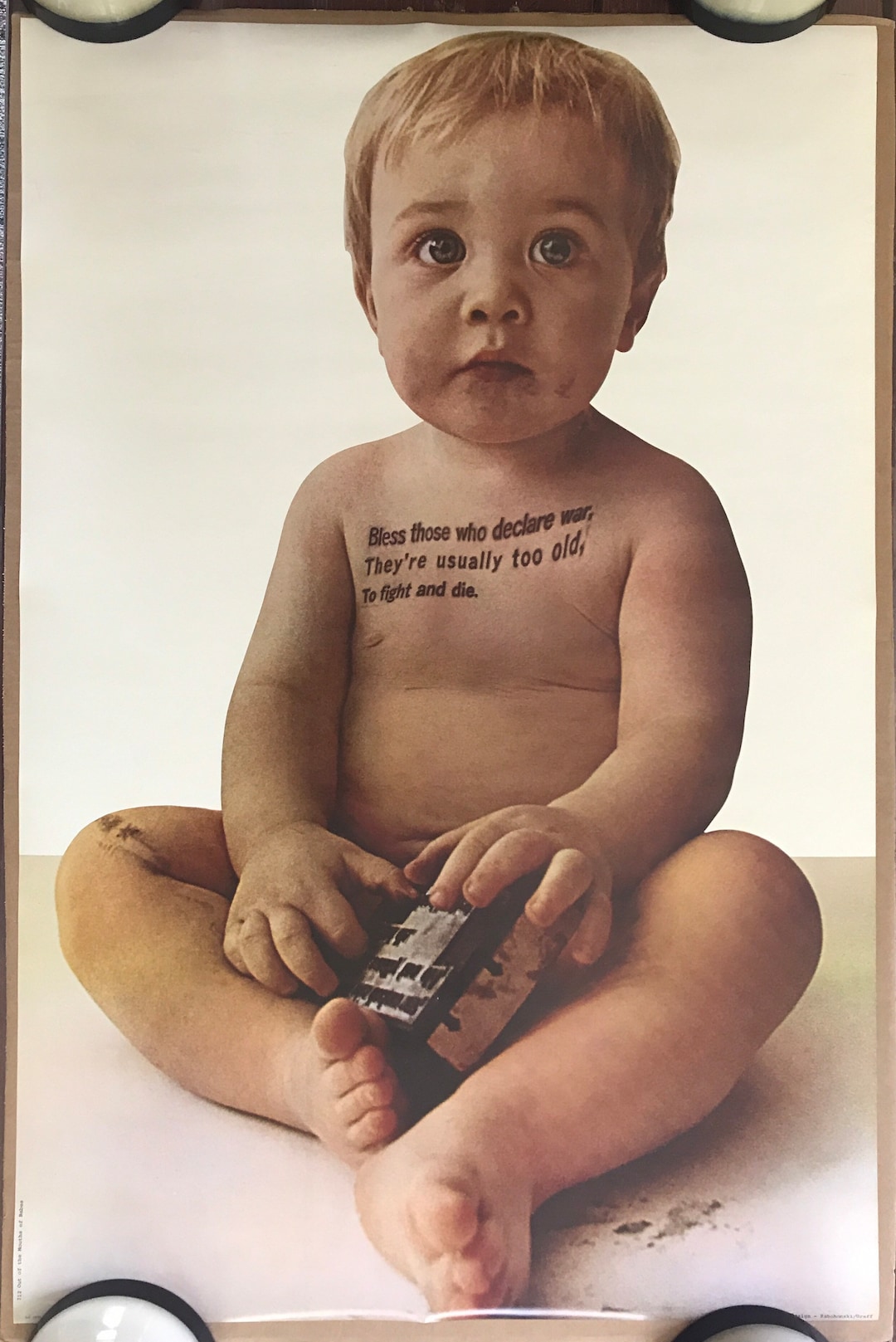 Vintage Original 1970s Out of the Mouth of Babes Poster Babies