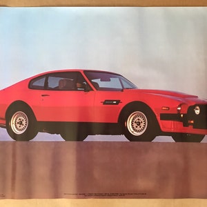 Vintage original 1985 Aston Martin Poster Sports Car vantage