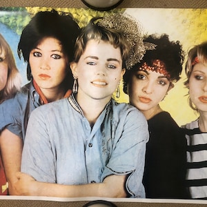 Vintage Original Poster The Go-Gos 1980s Pop Music Memorabilia Girl Band sin recortar