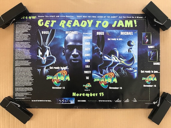 Vintage Original 1990s Get Ready to Jam Space Jam Movie Book Cover