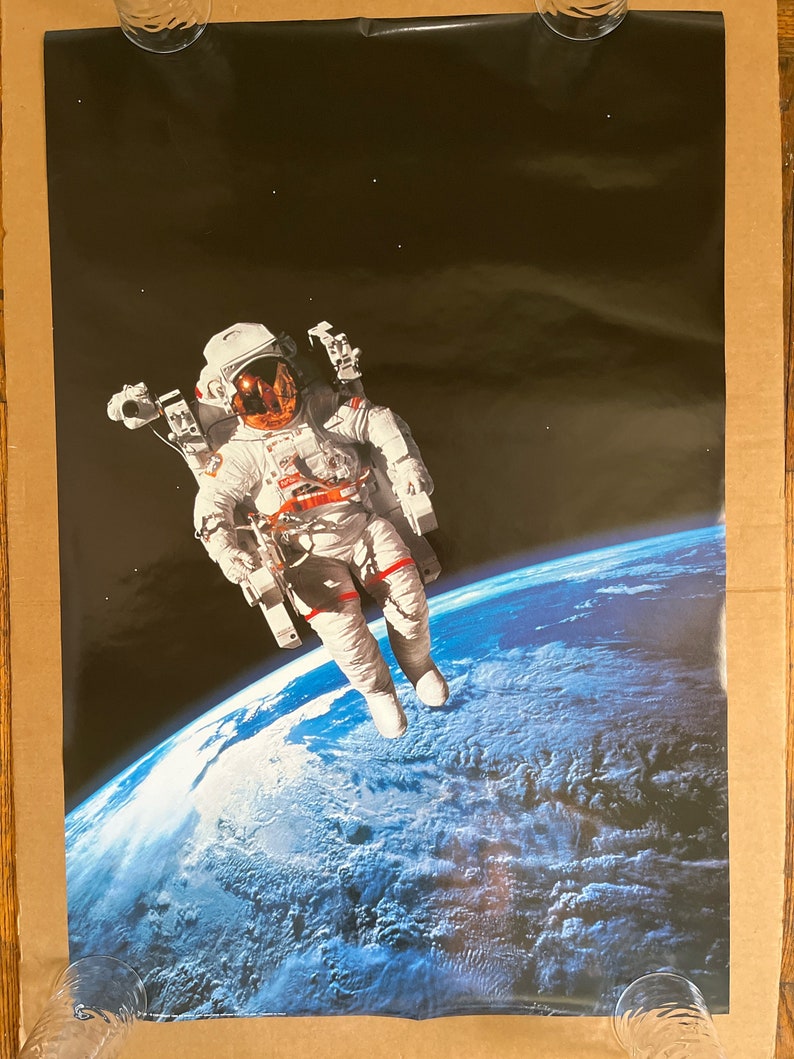 Astronaut Vintage Poster Space Nasa Outer Space 1998 Earth - Etsy