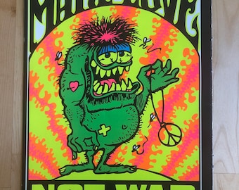 Riding Easy Biker & Make Love Not War Double Sided Blacklight