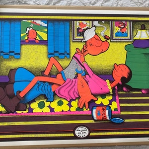 Easy Rider Popeye cartel vintage original Blacklight 1970