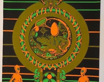 En el comienzo vintage Blacklight cartel 1970 houston blacklight carteles