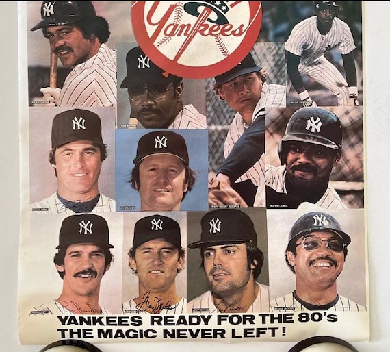 Original 1980s New York Yankees MLB Baseball Collage Poster