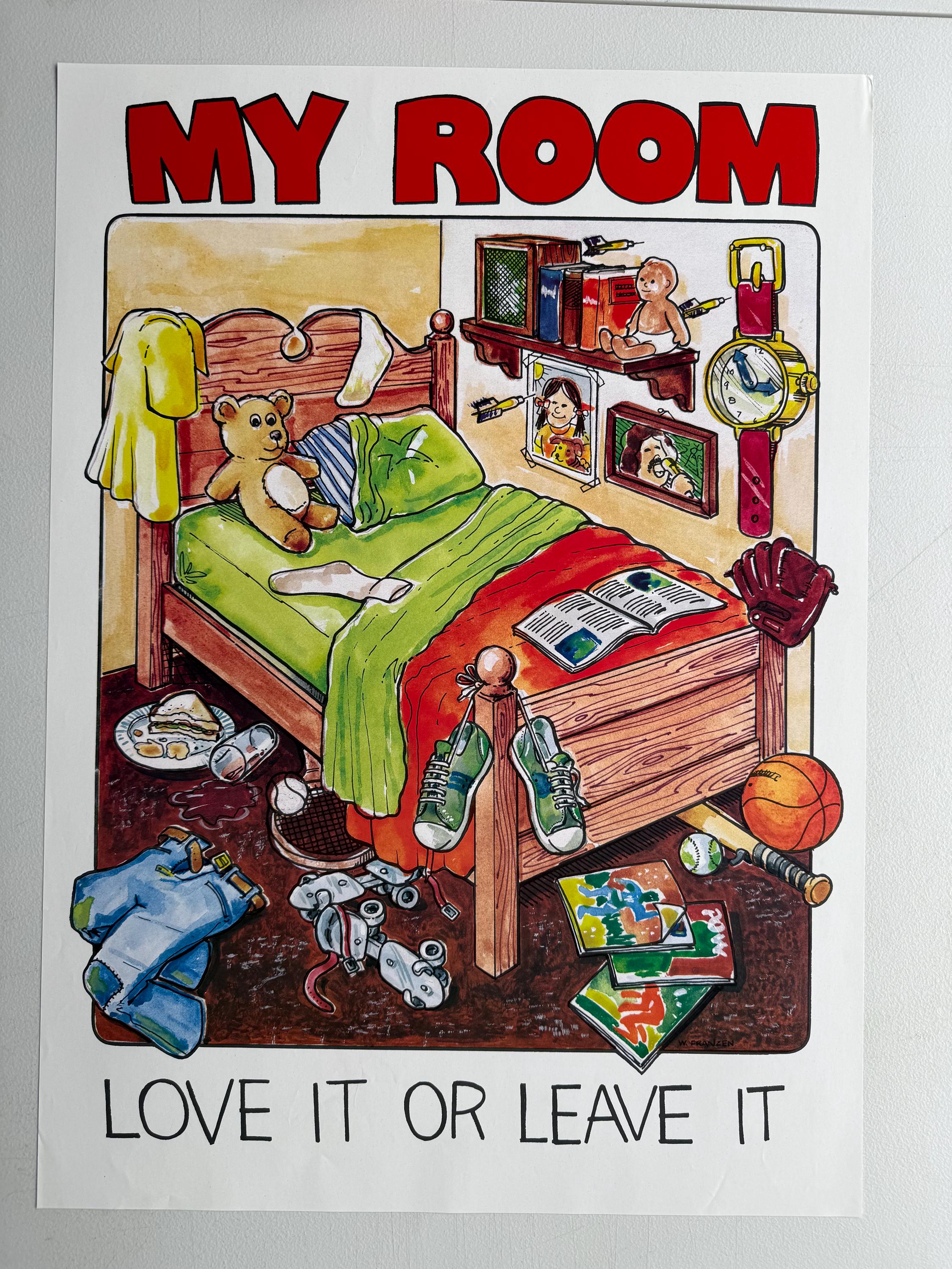 My Room Love It or Leave It Vintage Poster Bedroom Kid Children