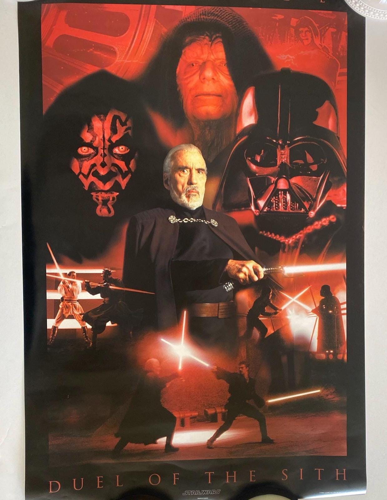 Star Wars Darkside Duel of the Sith Poster 34 X 22 Lucasfilm Villains 1999 Commercial Promo Etsy