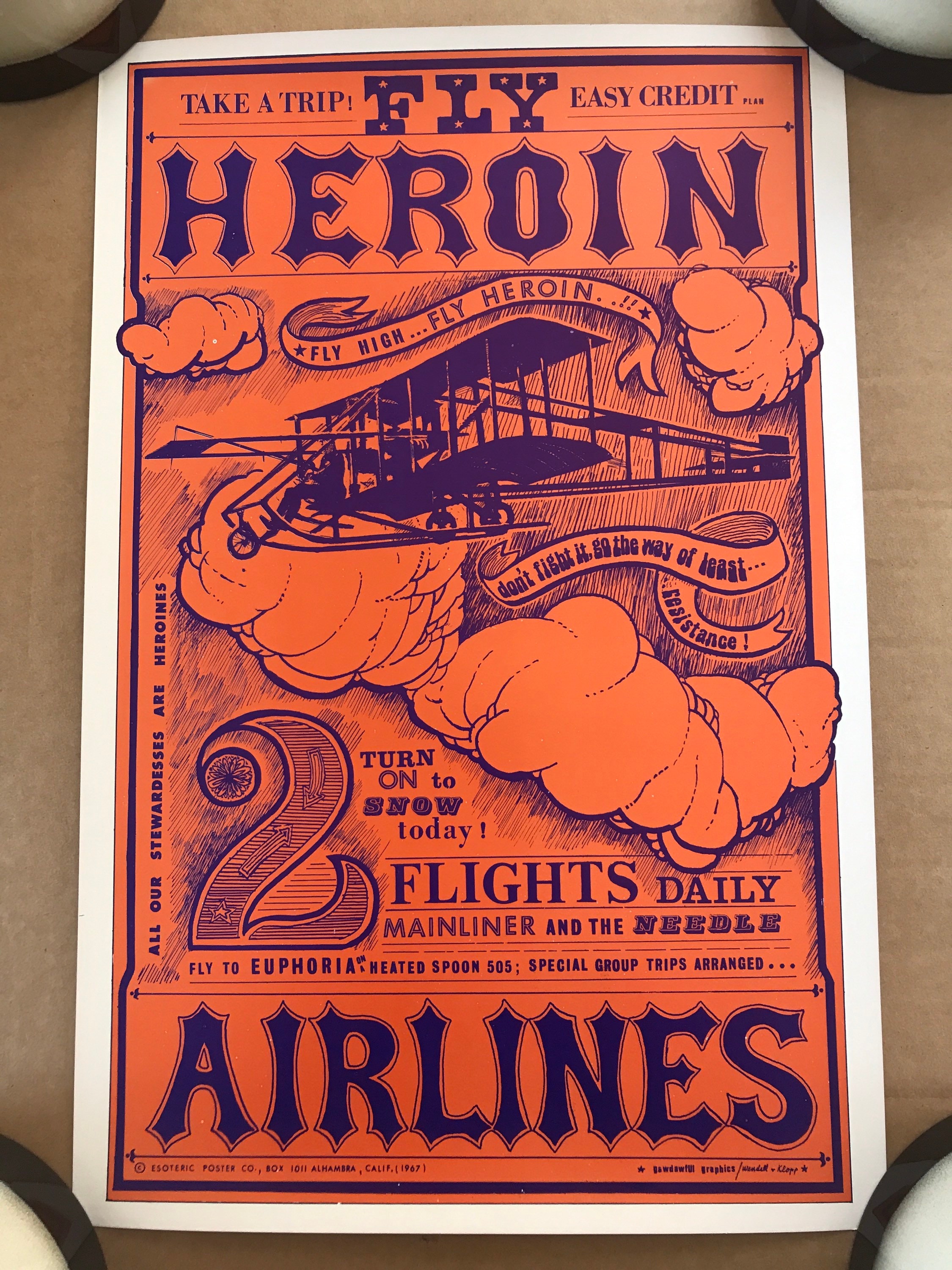 Vintage Original 1967 Heroin Fly Poster Pinup Drugs - Etsy