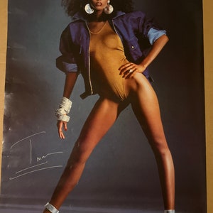 Iman vintage fashion poster icon model 1980s vintage poster