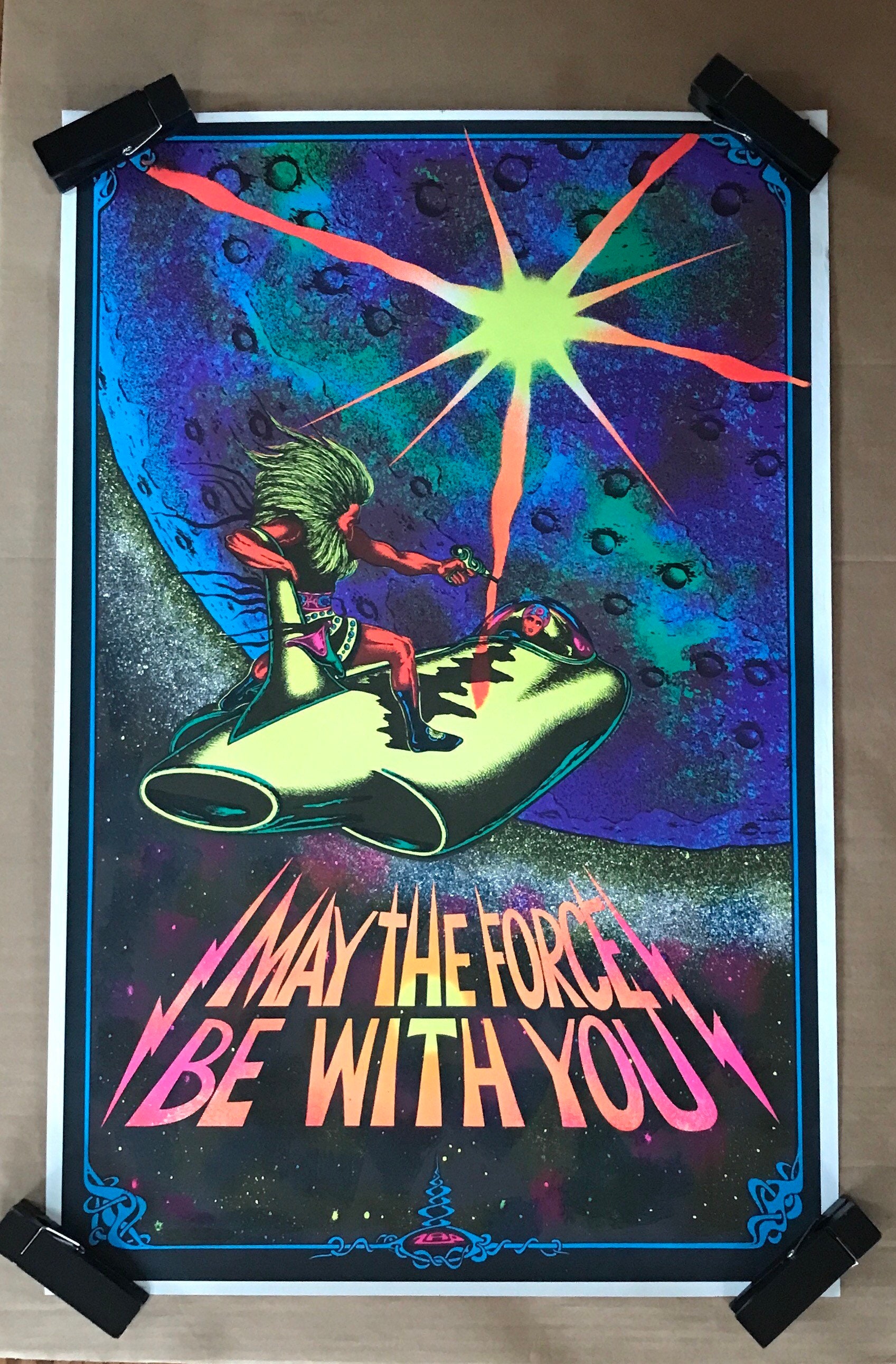 Vintage Original 1977 Zap May the Force Be With You Black Light