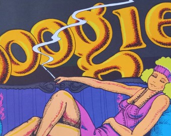 Vintage Original 1972 Let's Boogie Poster B Hofmann 70s Blacklight