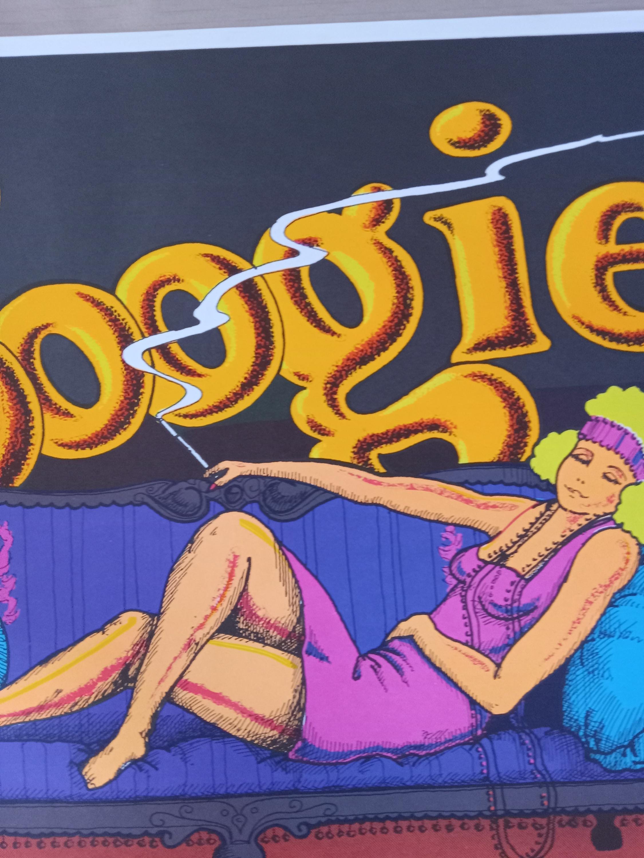 Vintage Original 1972 Let's Boogie Poster B Hofmann 70s Blacklight
