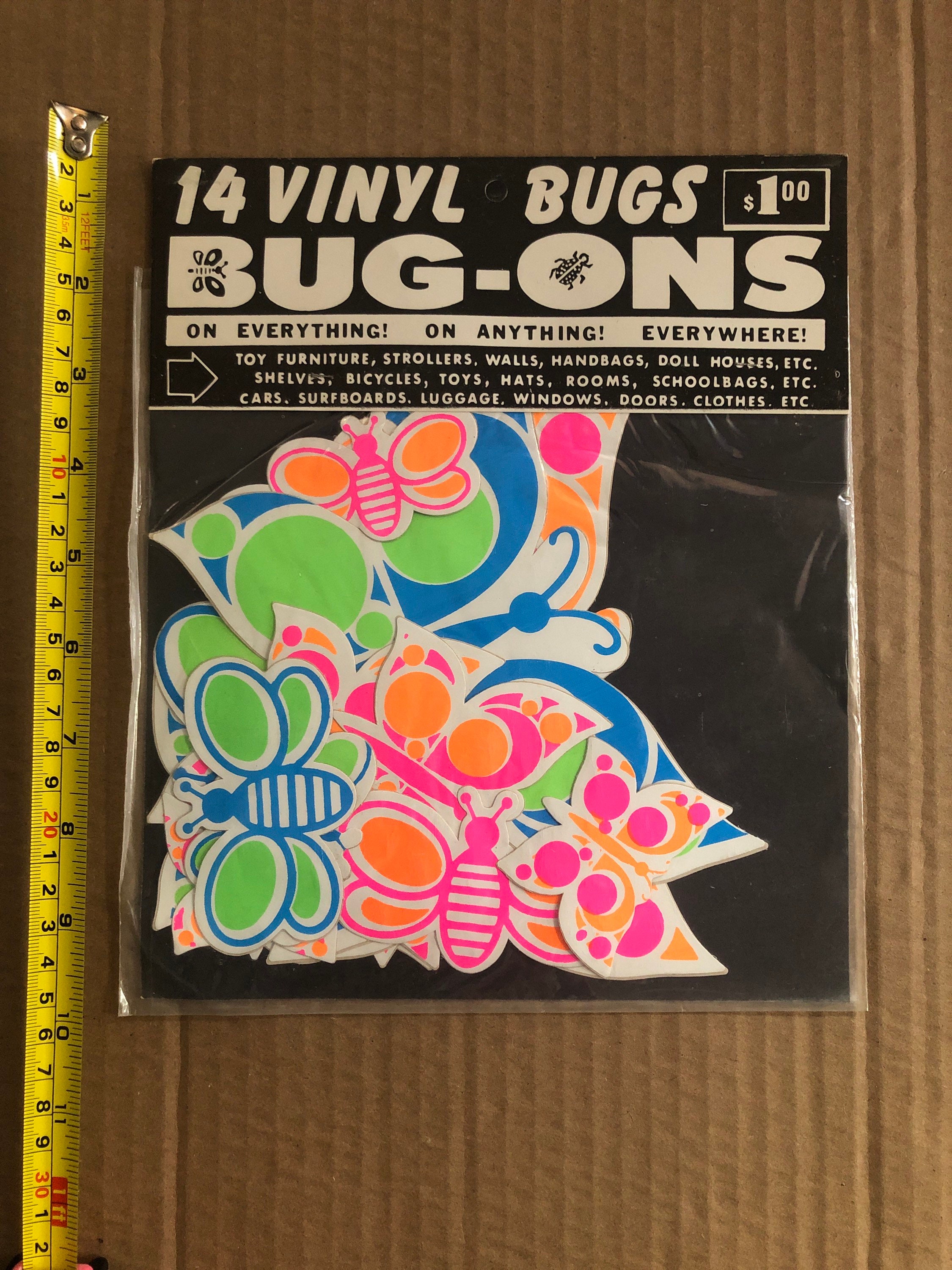 Vintage Blacklight Stickers Bug Ons Psychedelic Bugs Trippy Sticker Set ...