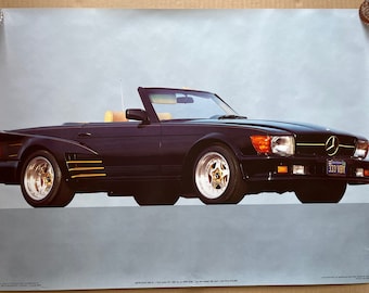 メルセデスベンツ×フォード◎70年代初頭◎鉄製ポスター◎日刊スポーツ ヴィンテージ オリジナル ポスター 1984 メルセデス ベンツ 500 SL