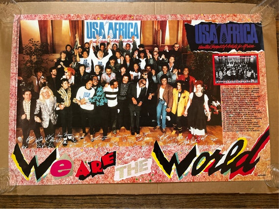 ビンテージポスター ウィー・アー・ザ・ワールド 音楽記念品 1980年代