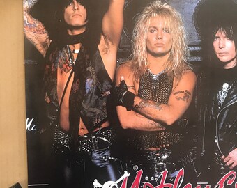 激レア！MOTLEY CRUE メンバー全員サイン入り写真カード ヴィンテージ オリジナル 1990 モトリー クルー グループ